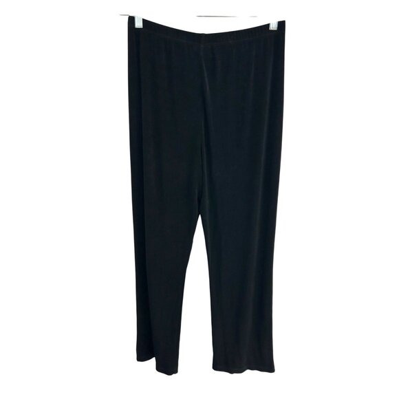 Chicos Travelers Black Wide Leg Pants Elastic Waist Comfortable Fit Sz L - Picture 2 of 10